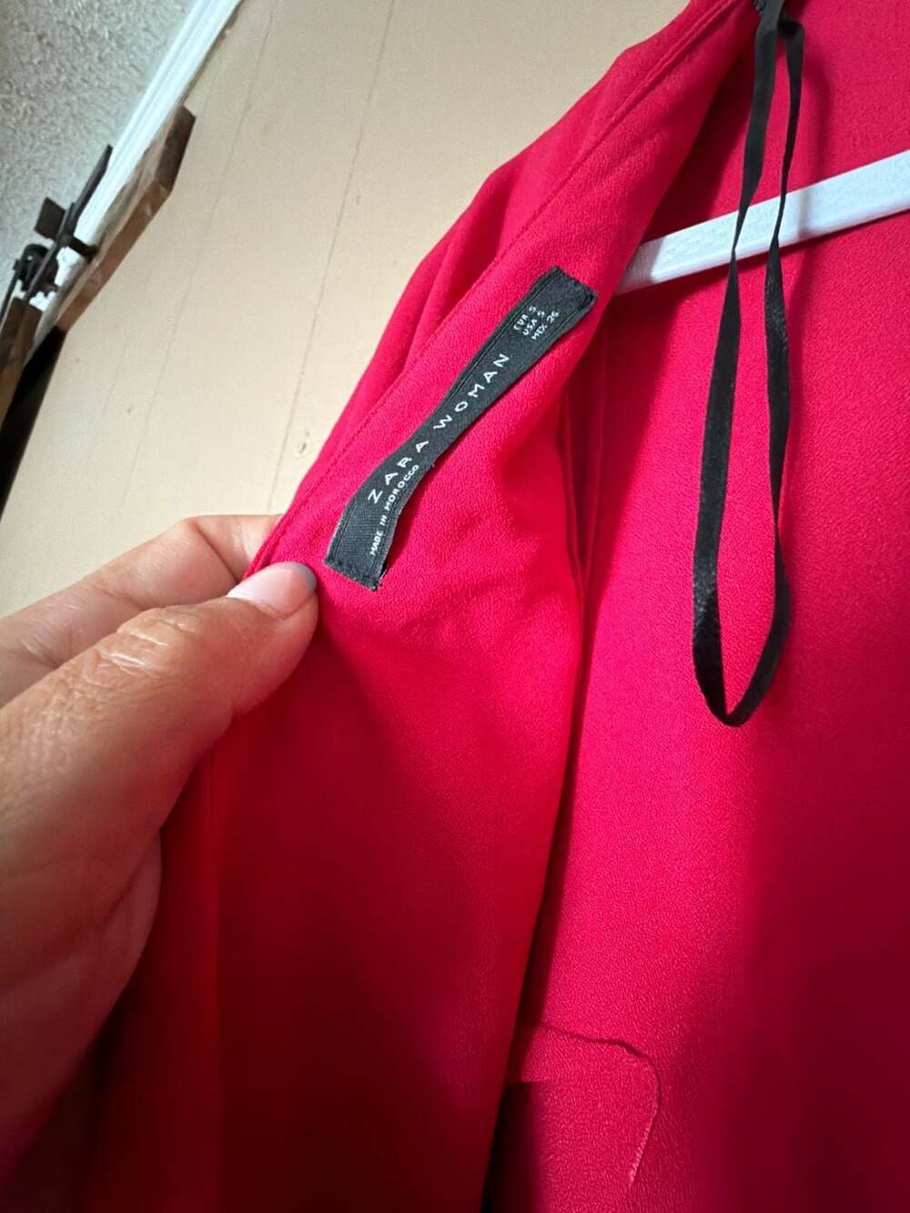 Zara Woman Red Cape Overlay Mini Dress Size S - Picture 4 of 5